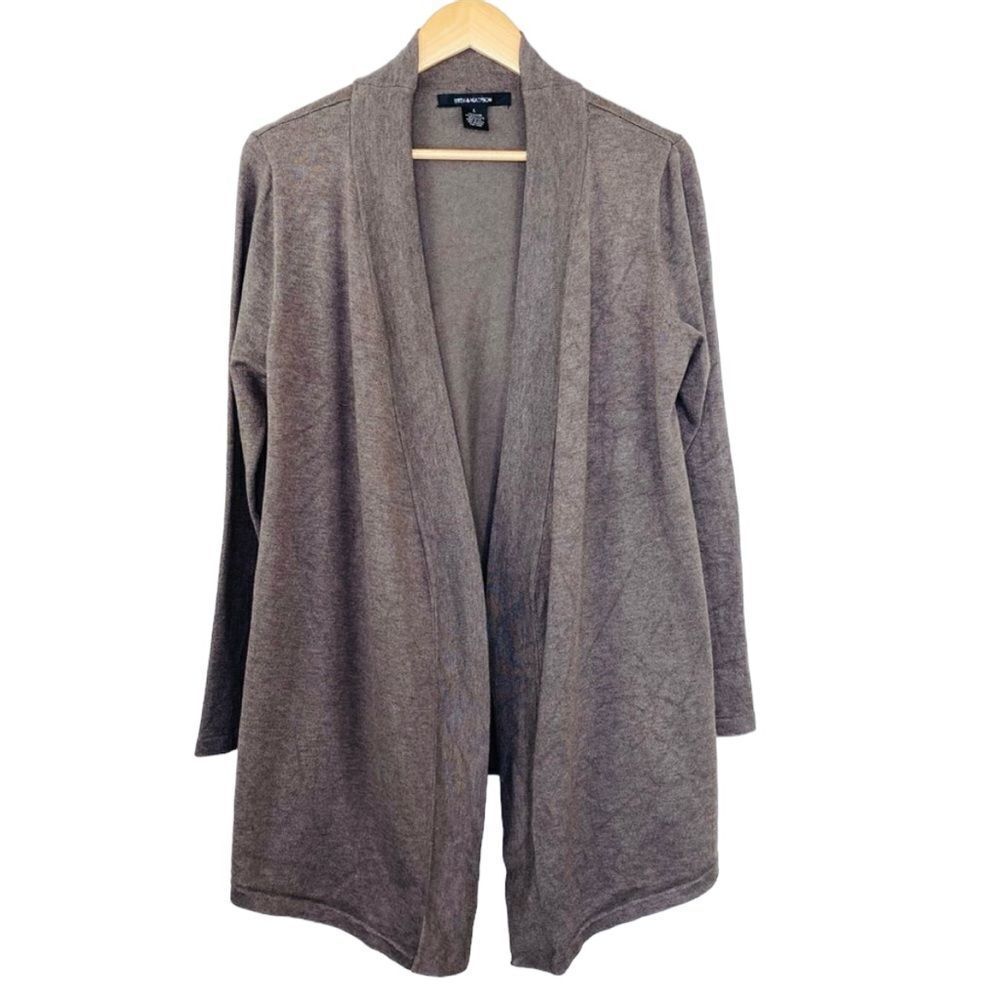 89th+Madison taupe open cardigan size large